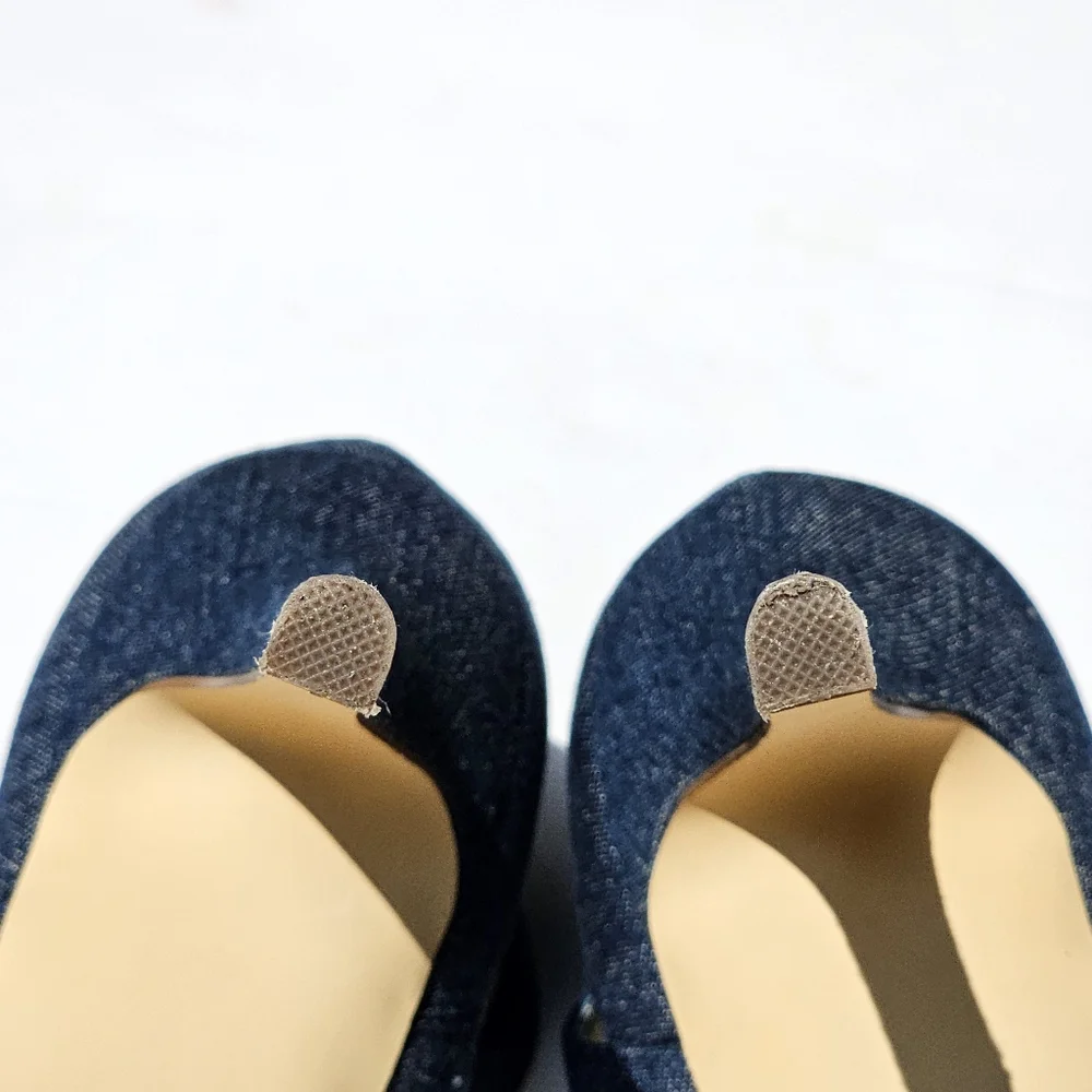 Guess Peep Toe Stilettos with Ankle Strap in Navy Size 9M_4